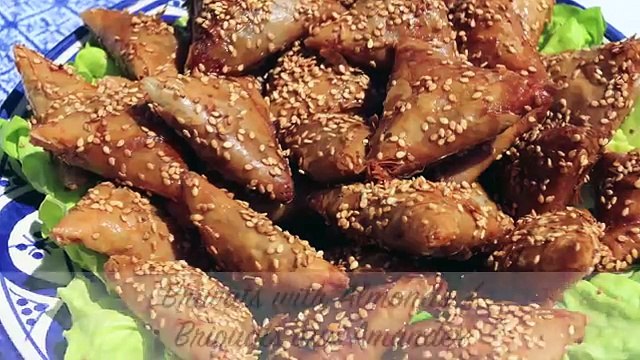 Briouates aux amandes-وصفات رمضانية - بريوات باللوز Briwat with almonds