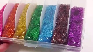 Learn Colors How To Make Colors Foam Clay Glitter Rainbow Slime Toy DIY 반짝이 무지개 액체괴물 만들기