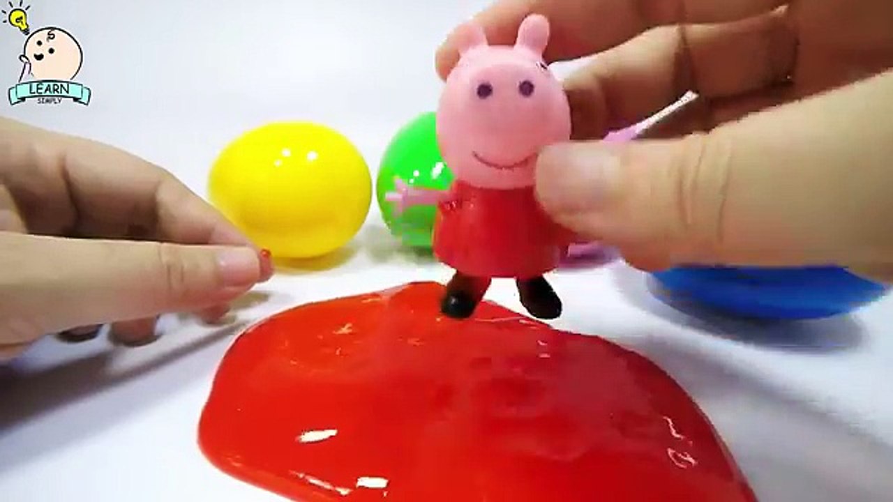 Gooey Slime Surprise Eggs - Peppa Pig George Daddy Pig