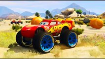 Colors Monster Truck w Spiderman Cars Cartoon for Kids & Colors for Children Nursery Rhymes Song