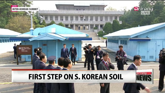 North Korean leader steps foot on South Korean soil for first time