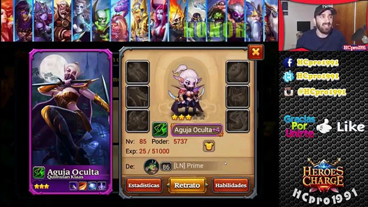 Aguja oculta Heroes Charge Español