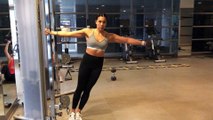 Jennifer Lau Arms Workout Leaning 1 Arm Lateral Raise