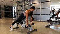 Jennifer Lau Arms Workout Prone Dumbbell Row