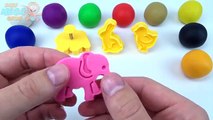 Fun Creative with Glitter Play Doh Modelling Clay Animal Molds and Donald Duck for Kids