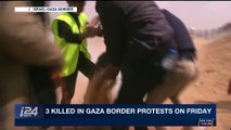 i24NEWS DESK | 3 killed in Gaza border protests on Friday | Friday, April 27th 2018