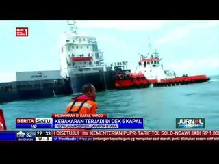 Kapal Kargo KM Kuala Mas Terbakar di Perairan Teluk Jakarta