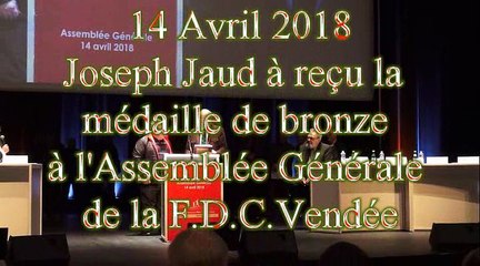 Joseph Jaud a reçu la médaille de bronze de la Fédération Départementale des Chasseurs