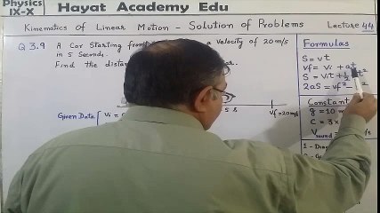 Kinematics of Linear Motion - Solution of Problem 3.9