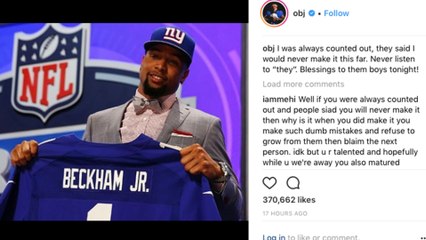 Odell Beckham Jr PREDICTED NY Giants Draft Pick Hours Before The Draft on Instagram!