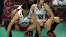 Yukiko Ebata, 江畑幸子, a beautiful volleyball player's stretch before a match (re-uploaded) - #Women - #Sport