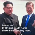 South Korean President Moon Jae-in and  Kim Jong Un, top leader of the Democratic People's Republic of Korea (DPRK) met at the border village of Panmunjom Frida