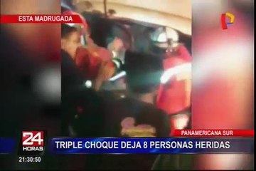 Investigan causas de triple choque en Panamericana Sur