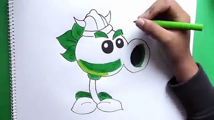 Dibujando a Lanzaguisantes Vikingo (Plantas vs Zombies) - Drawing a Peashooter Viking
