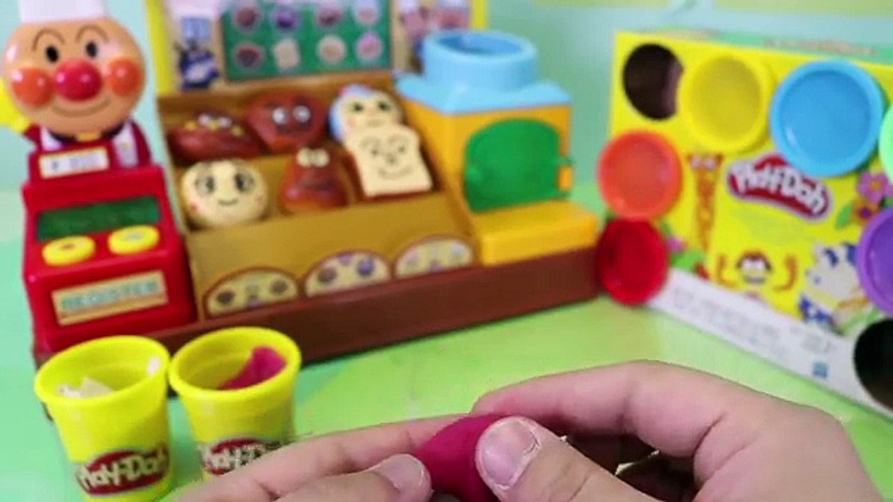 アンパンマン おもちゃアニメ ジャムおじさんのパン工場 ねんどでパンをつくってみよう♪ 人気お...
