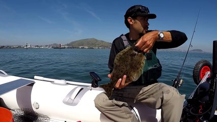 Catch and Cook on a Boat, ALONE!!!! California Halibut!