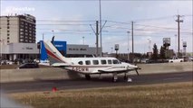 Small plane makes emergency landing on road in Calgary, Canada