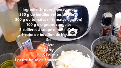 Lentilles à la tomate recette cookeo