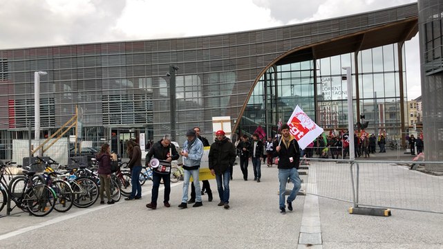 Rassemblement de soutien aux cheminots