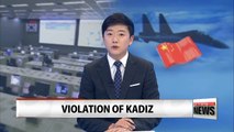 Chinese military aircraft trespasses in Korea Air Defense Identification Zone Saturday: JCS
