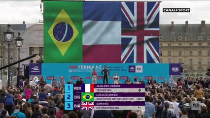 Formule E - e-Prix de Paris : Le podium et la Marseillaise pour J-E Vergne
