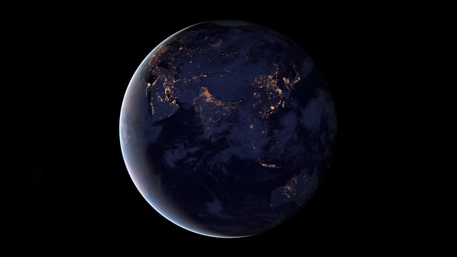 Animation Rotating Earth at Night