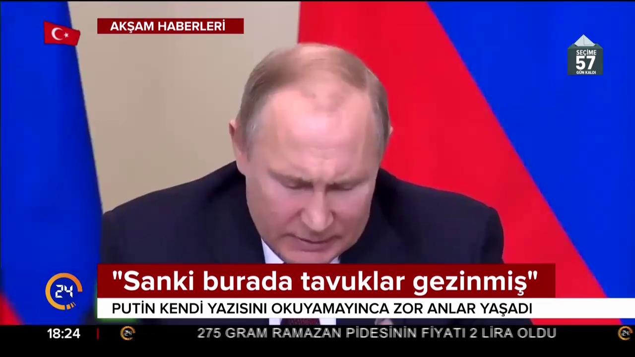 Putin kendi yazısını okuyamayınca...
