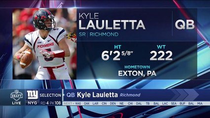 Janoris Jenkins announces Giants select Kyle Lauletta No. 108