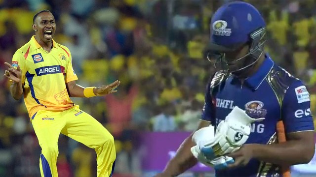 IPL 2018 CSK VS MI : Evin Lewis out for 46 by Dwayne Bravo | वनइंडिया हिंदी