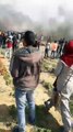 شاهد مباشر مواجهات بين شبان فلسطينيين وقوات الاحتلال الإسرائيلي شرق قطاع غزة فى جمعة الشباب الثائر