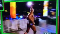 WWE GRR TITUS O'NEIL TRIPS AND FALLS UNDER THE RING