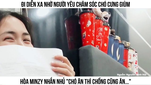 Đi diễn xa nhờ người yêu chăm chó cưng, Hòa Minzy nhắn nhủ: Chó ăn chồng ăn, đi làm mang chó theo