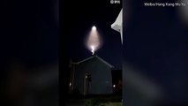 Millions in China baffled by mysterious light in the night sky