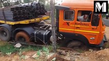 Incredible INSANE Dumb Truck Driver Stuck OFFROAD - BAD Semi Truck on EXTREME Road