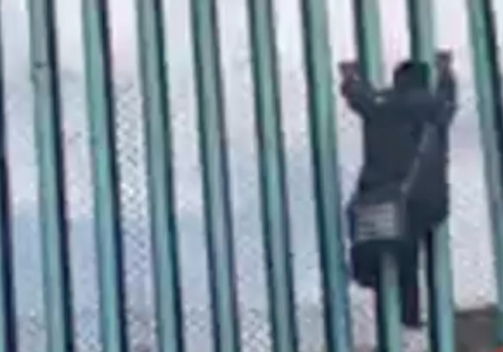 Demonstrators, Migrants Climb US-Mexico Border Fence as Caravan Arrives