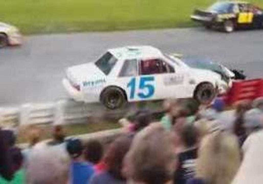 Race Car Narrowly Misses Crowd After Jumping Guardrail in Winston-Salem