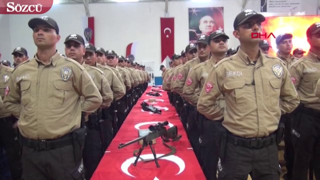 Mersin'de, 1 aylık eğitimlerini tamamlayan 500 bekçi, yemin ederek görevlerine başladı.