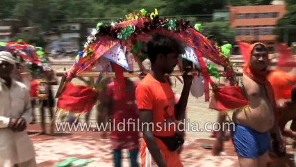 Hindu farmer boys have a good time,  but seem to behave like goons!