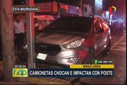 Miraflores: moderna camioneta se despista e impacta contra poste de alumbrado