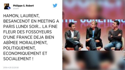Laurent et Besancenot en meeting à Paris lundi soir.