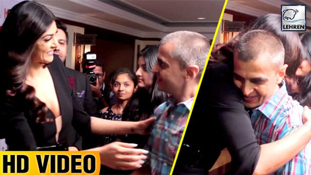 Sushmita Sen Cutely HUGS The Media Reporter