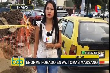 Surco: caos vehicular por enorme forado en av. Tomás Marsano