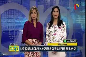 Trujillo: ladrones asaltan a sujeto que dormía en banca de parque