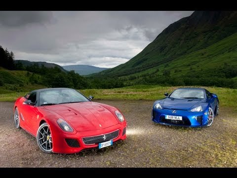 Lexus LFA v Ferrari 599 GTO in the Scottish Highlands- evo exclusive