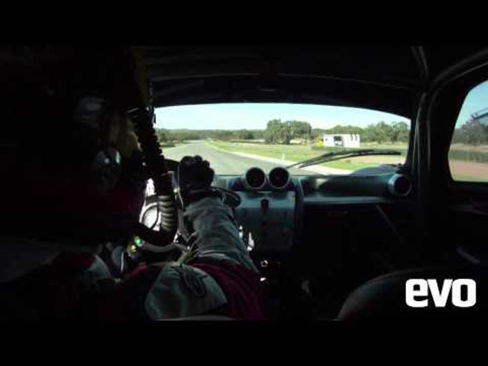 In-car Pagani Zonda R hot lap.