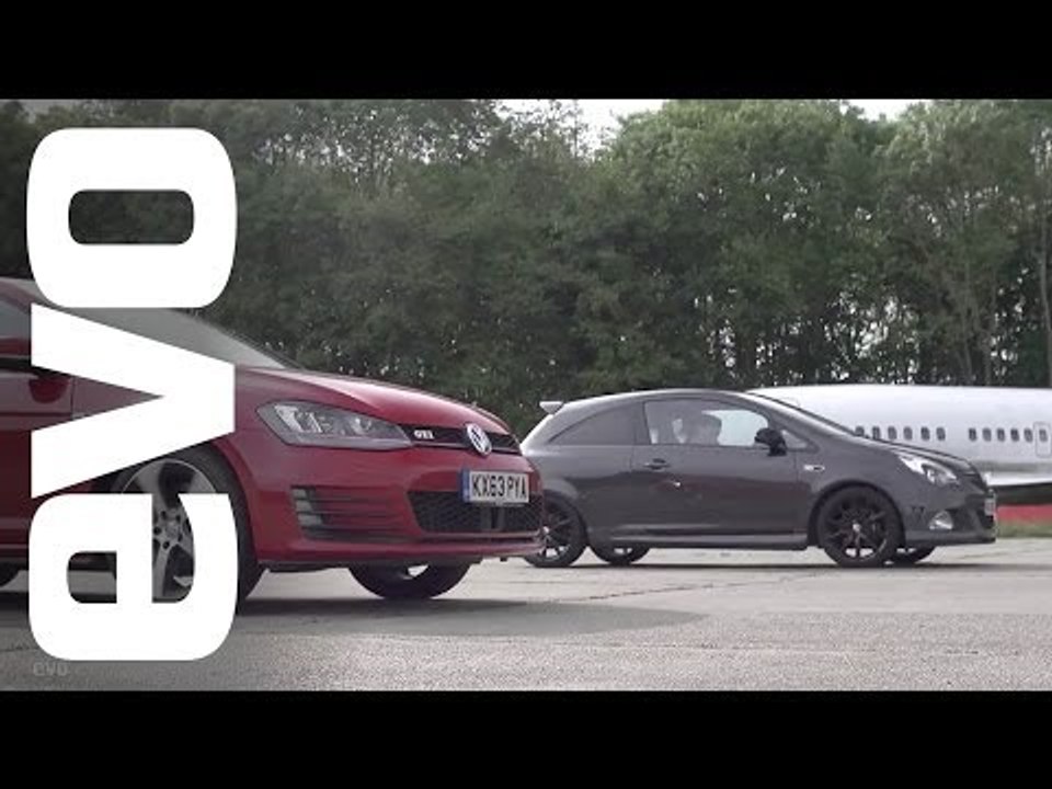 Vauxhall Corsa VXR Clubsport v VW Golf GTi Performance Pack | evo DRAG BATTLES