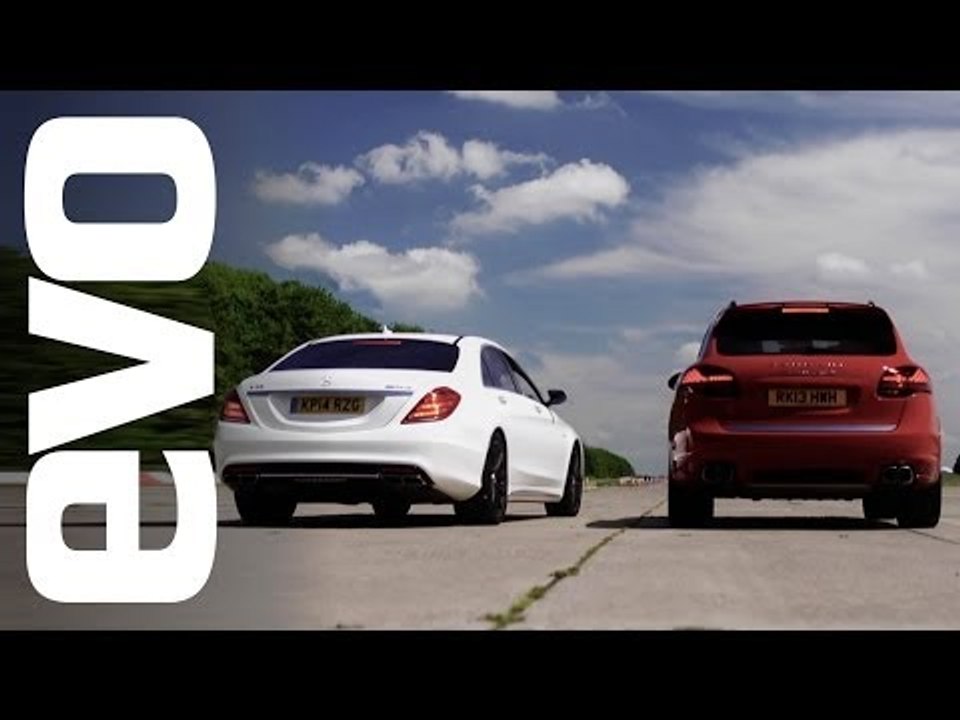 Porsche Cayenne Turbo S v Mercedes S63 AMG | evo DRAG BATTLE