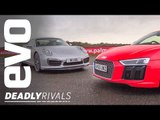 New Audi R8 V10 Plus vs Porsche 911 Turbo S | evo DEADLY RIVALS