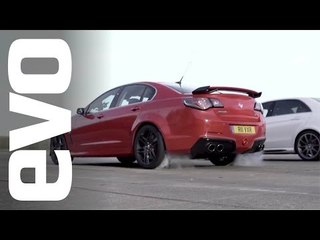 Mercedes E63 AMG vs Vauxhall VXR8 GTS | evo DRAG BATTLES