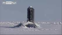 بريطانيا تستعرض قوتها النووية أمام روسيا بغواصة نووية تكسر جليد القطب الشمالي